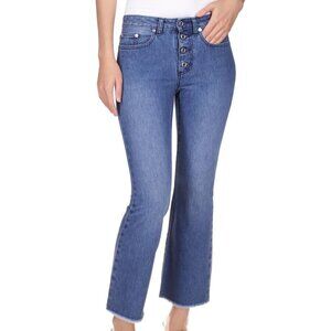 NWT! Michael Kors Women's High Rise Flared Cropped Blue Jeans Size 2 Petite